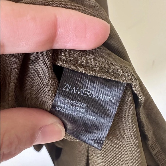 Zimmermann Breeze Wrap Mini Dress Khaki 1 - Picture 3 of 5